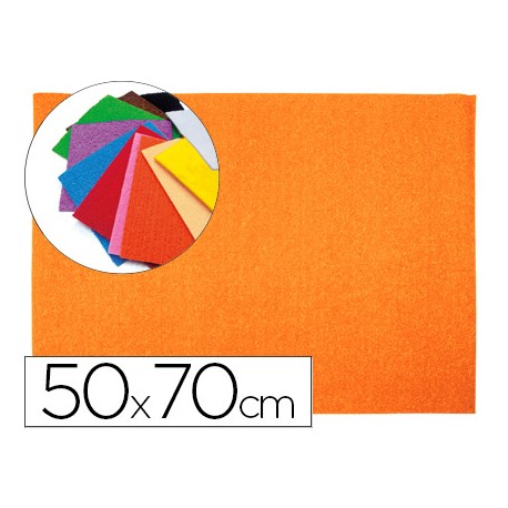 GOMA EVA LIDERPAPEL 50X70CM 60G/M2 ESPESOR 2MM TEXTURA TOALLA NARANJA