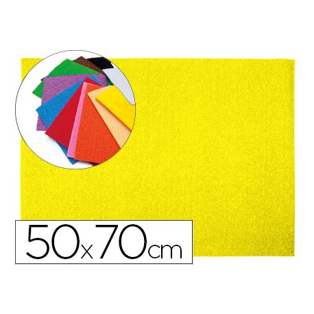 GOMA EVA LIDERPAPEL 50X70CM 60G/M2 ESPESOR 2MM TEXTURA TOALLA AMARILLO