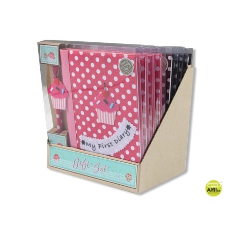 SET DE DIARIO Y BOLIGRAFO FANTASIA CUPCAKE