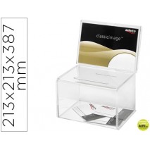 BUZON DE SUGERENCIAS ARCHIVO 2000 COLOR CRISTAL TRANSPARENTE 213X213X387 MM