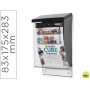 BUZON ARCHIVO 2000 PARA CORRESPONDENCIA COLOR CRISTAL TRANSPARENTE CON TAPA NEGRA 83X175X283 MM