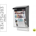 BUZON ARCHIVO 2000 PARA CORRESPONDENCIA COLOR CRISTAL TRANSPARENTE CON TAPA NEGRA 83X175X283 MM