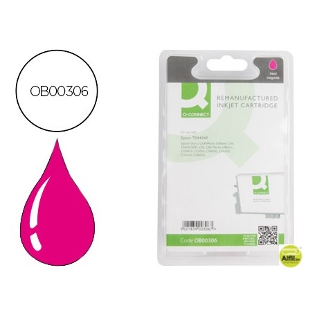 INK-JET Q-CONNECT COMPATIBLE EPSON STYLUS C64 66 84 86, CX3600 3650 6400 6600 MAGENTA ALTA CAPACIDAD