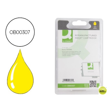 INK-JET Q-CONNECT COMPATIBLE EPSON STYLUS C64 66 84 86, CX3600 3650 4600 6600 AMARILLOALTA CAPACIDAD