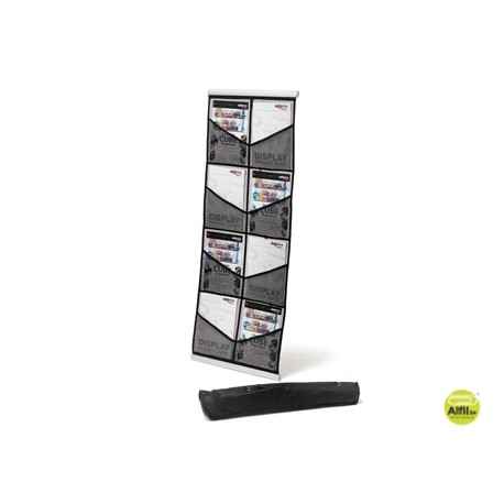 EXPOSITOR ARCHIVO 2000 DE SUELO MOVIL ENROLLABLE CON 8 ESTANTES INCLUYE BOLSA DE TRANSPORTE 541X370X
