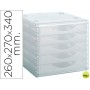 FICHERO CAJONES DE SOBREMESA ARCHIVO 2000 260X270X340 MM APILABLES 5 CAJONES TRANSPARENTE TRANSLUCID