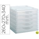 FICHERO CAJONES DE SOBREMESA ARCHIVO 2000 260X270X340 MM APILABLES 5 CAJONES TRANSPARENTE TRANSLUCID