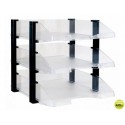 BANDEJA SOBREMESA ARCHIVO 2000 PLASTICO TRANSPARENTE CON ELEVADORES NEGRO CONJUNTO DE 3 BANDEJAS 280
