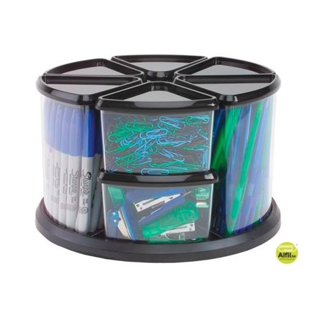 ORGANIZADOR SOBREMESA PLASTICO ARCHIVO 2000 CON 9 COMPARTIMENTOS EN FORMA TRIANGULAR TRANSPARENTE