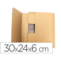 CAJA PARA EMBALAR Q-CONNECT LIBRO MEDIDAS 300X240X60 MM ESPESOR CARTON 3 MM