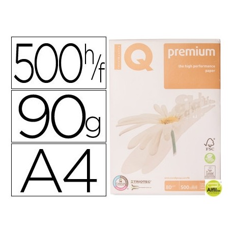 PAPEL FOTOCOPIADORA IQ PREMIUM DIN A4 90 GRAMOS PAQUETE DE 500 HOJAS