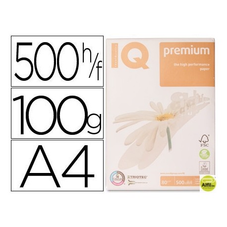 PAPEL FOTOCOPIADORA IQ PREMIUM DIN A4 100 GRAMOS PAQUETE DE 500 HOJAS