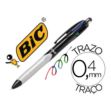 BOLIGRAFO BIC CUATRO COLORES STYLUS CON PUNTERO PARA PANTALLA