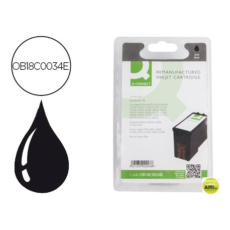 INK-JET Q-CONNECT COMPATIBLE LEXMARK Z800 845 1400 P900 4300 6200 6300 X255033003500 NEGRO N34XL 475