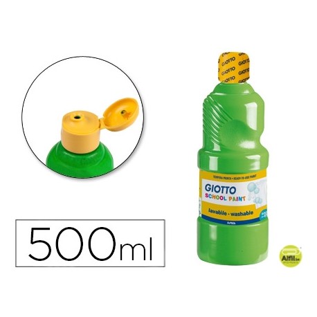 TEMPERA ESCOLAR LAVABLE GIOTTO 500 ML VERDE CINABRIO