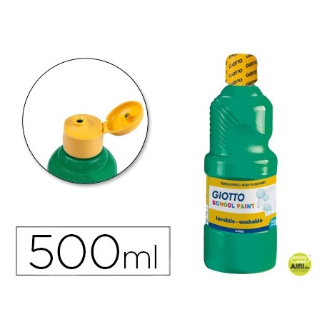 TEMPERA ESCOLAR LAVABLE GIOTTO 500 ML VERDE ESMERALDA