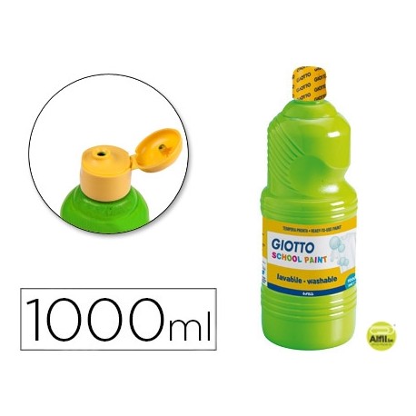 TEMPERA ESCOLAR LAVABLE GIOTTO 1000 ML VERDE CINABRIO