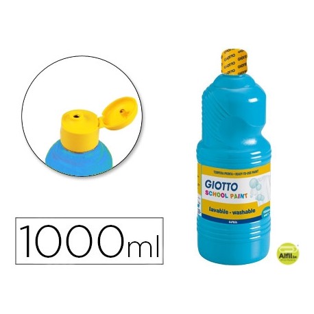 TEMPERA ESCOLAR LAVABLE GIOTTO 1000 ML AZUL CYAN