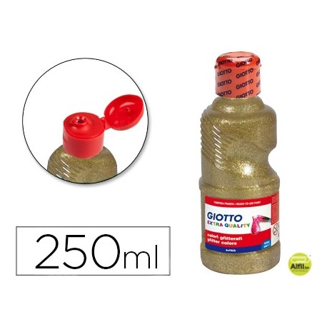 TEMPERA ESCOLAR PURPURINA GLITTER GIOTTO 250 ML ORO