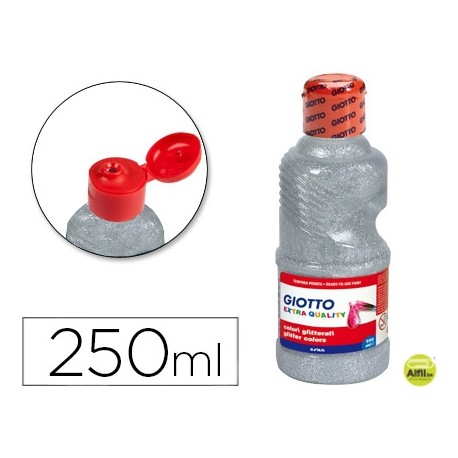 TEMPERA ESCOLAR PURPURINA GLITTER GIOTTO 250 ML PLATA