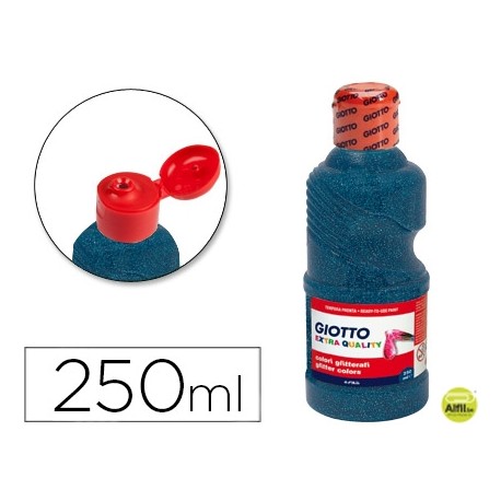 TEMPERA ESCOLAR PURPURINA GLITTER GIOTTO 250 ML AZUL
