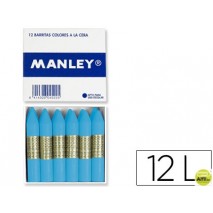 LAPICES DE CERA MANLEY UNICOLOR CELESTE CLARO CAJA DE 12 N.41