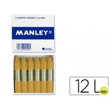 LAPICES DE CERA MANLEY UNICOLOR OCRE MADERA CAJA DE 12 N.64