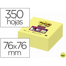 BLOC DE NOTAS ADHESIVAS QUITA Y PON POST-IT 76X76X MM CUBO COLORES AMARILLO 350 HOJAS