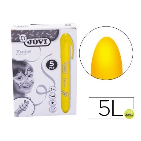 BARRA DE MAQUILLAJE JOVI TWIST MAKE-UP AMARILLO CAJA DE 5 UNIDADES