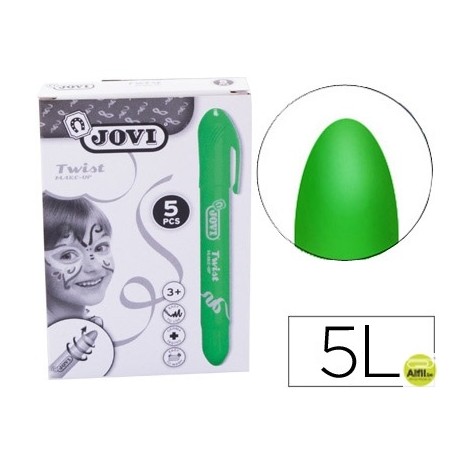 BARRA DE MAQUILLAJE JOVI TWIST MAKE-UP VERDE CAJA DE 5 UNIDADES
