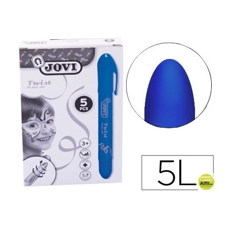 BARRA DE MAQUILLAJE JOVI TWIST MAKE-UP AZUL CAJA DE 5 UNIDADES
