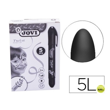 BARRA DE MAQUILLAJE JOVI TWIST MAKE-UP NEGRO CAJA DE 5 UNIDADES