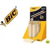 BOLIGRAFO BIC CRISTAL LINEA CELEBRATION DORADO Y PLATEADO EXPOSITOR DE 40 UNIDADES SURTIDAS