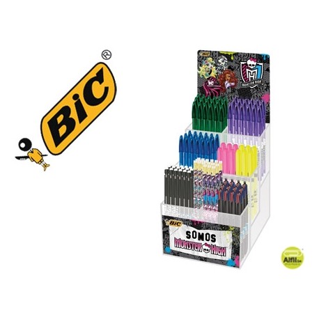 BOLIGRAFO BIC FLEXSHOP MONSTER HIGH EXPOSITOR DE 186 UNIDADES MODELOS SURTIDOS