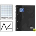 BLOC ESPIRAL OXFORD EUROPEAN BOOK TAPA EXTRADURA DIN A4 80 HOJAS CUADRICULA 5 MM COLOR GRIS