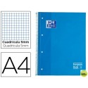 BLOC ESPIRAL OXFORD EUROPEAN BOOK TAPA EXTRADURA DIN A4 80 HOJAS CUADRICULA 5 MM COLOR TURQUESA