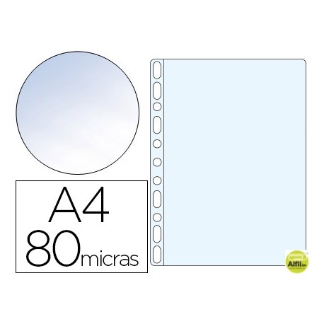 FUNDA MULTITALADRO ESSELTE DIN A4 POLIPROPILENO 80 MC 11 TALADROS CRISTAL