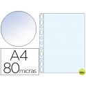 FUNDA MULTITALADRO ESSELTE DIN A4 POLIPROPILENO 80 MC 11 TALADROS CRISTAL