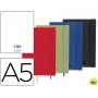 LIBRETA LIDERPAPEL ENCOLADO CON GOMILLA TAPA SIMIL PIEL COLORES SURTIDOS DIN A5 70G LIS0 120 HOJAS