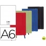 LIBRETA LIDERPAPEL ENCOLADO CON GOMILLA TAPA SIMIL PIEL COLORES SURTIDOS DIN A6 70G LISO 120 HOJAS