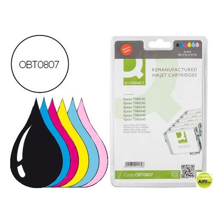 INK-JET Q-CONNECT COMPATIBLE EPSON STYLUS PHOTO R265/R360 RX560 MULTIPACK T0801+T0802+T0803+T0804+T0