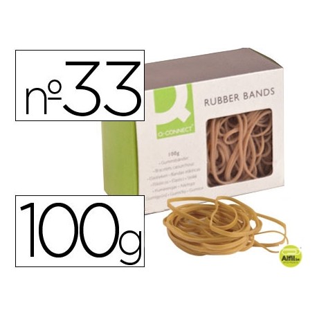 GOMILLAS ELASTICAS Q-CONNECT 100 GR NUMERO 33