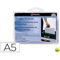 HOJAS LUBRICANTES REXEL PARA DESTRUCTORA PAQUETE DE 12 HOJAS TAMAÑO DIN A5