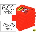 BLOC NOTAS ADHESIVAS QUITA Y PON POST-IT SUPER STICKY 76X76 MM CON 90 HOJAS 654 AZAFRAN