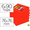 BLOC NOTAS ADHESIVAS QUITA Y PON POST-IT SUPER STICKY 76X76 MM CON 90 HOJAS 654 AZAFRAN