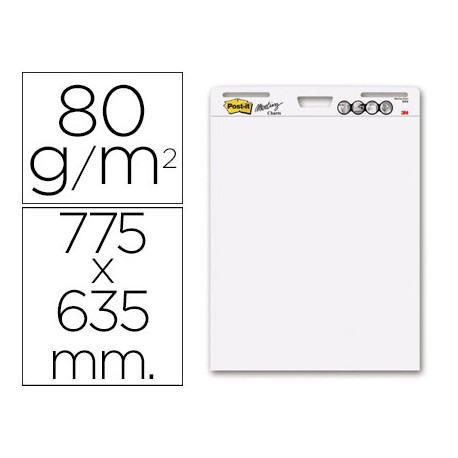 BLOC CONGRESO POST-IT 775 X 635MM CON 30 HOJAS 80 GRS