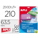ETIQUETA ADHESIVA APLI 12328 TAMAÑO 63,5X38,1 MM PARA CONGELADOS CAJA CON 10 HOJAS A4 BLANCAS DIRECT