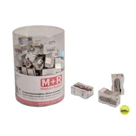 SACAPUNTAS MOR 200 METALICO RECTANGULAR 1 USO BOTE DE 100 UNIDADES