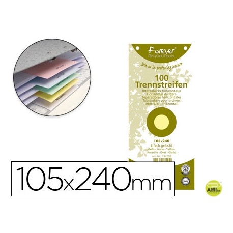 SEPARADOR EXACOMPTA CARTULINA DE 180 GR JUEGO DE 100 SEPARADORES 105X240 MM CON 12 TALADROS COLOR AM