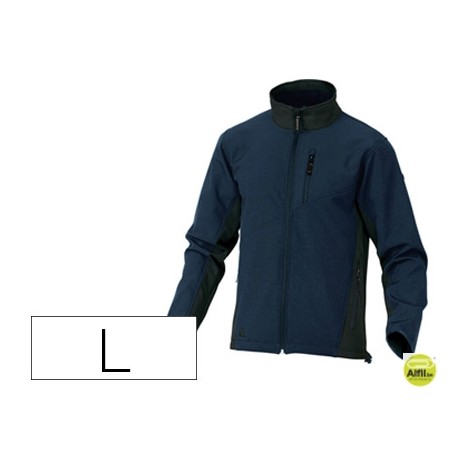 CHAQUETA DELTAPLUS POLIESTER CON CREMALLERA 3 BOLSILLOS REPELENTE AL AGUA INTERIOR POLAR AZUL-NEGRO